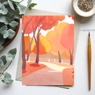 Carte Postale Flèche d'automne   Aquarelle Abstraite