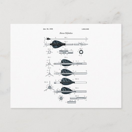 Carte Postale Flèche de définition de tir à l'arc (Devant)