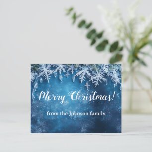 Carte Postale Flèche de neige bleue et conception de Noël de gla