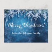 Carte Postale Flèche de neige bleue et conception de Noël de gla (Devant)