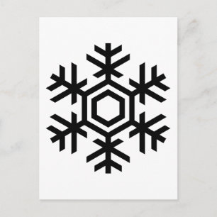Carte Postale Flèche de neige noire et blanche