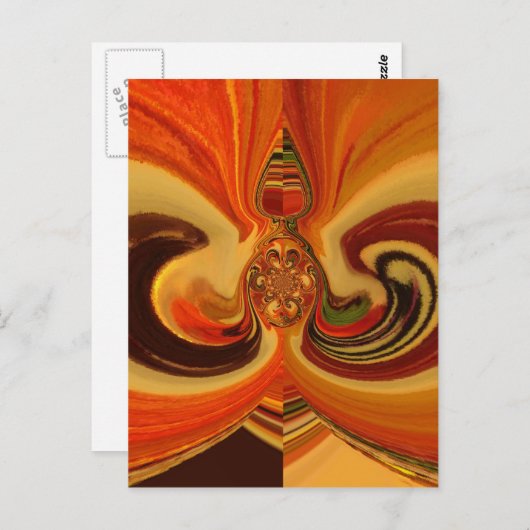 Carte Postale Flèches Abstraites avec Teardrop Center Art Print (Devant / Derrière)