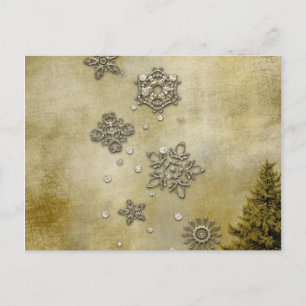 Carte Postale Flèches de neige en verre sur l'Arrière - plan d'a
