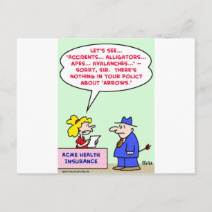Carte Postale flèches de police d'assurance