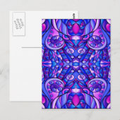 Carte Postale Flèches Psychédéliques Bleues Et Violettes (Devant / Derrière)