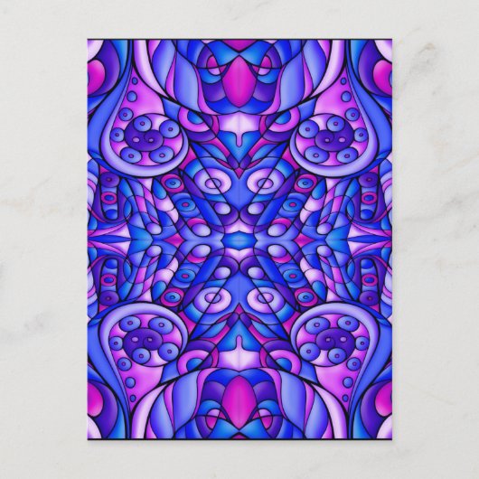 Carte Postale Flèches Psychédéliques Bleues Et Violettes (Devant)