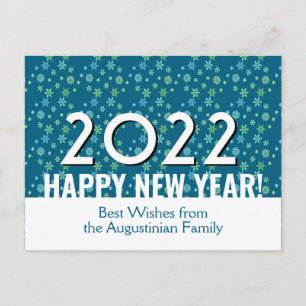 Carte Postale Flèches TURQUOISES modernes Bonne année 2022