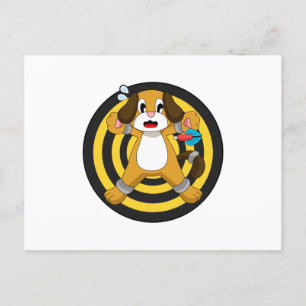 Carte Postale Fléchettes Chien Fléchette Cible de fléchettes