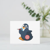 Carte Postale Fléchettes de pingouin Fléchette Cible de fléchett (Debout devant)