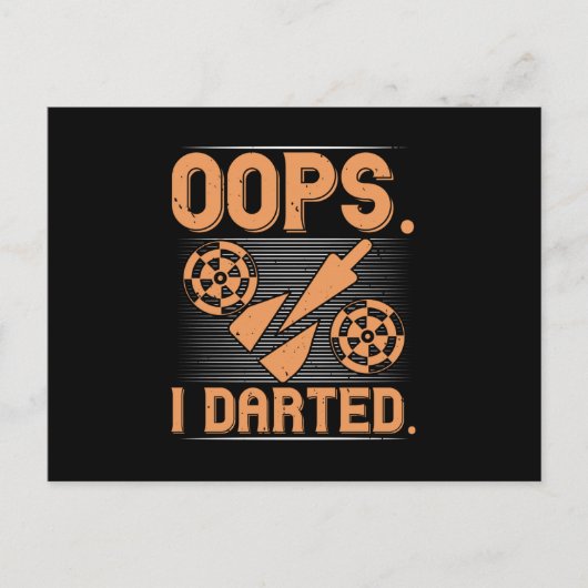 Carte Postale fléchettes - Oops I Darty (Devant)