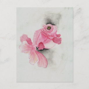 Carte Postale Flesh Moor - Peinture d'aquarelle de poisson rouge