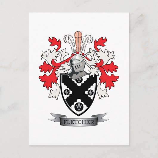 Carte Postale Fletcher Family Crest Coat of Arms (Devant)
