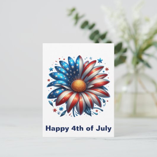 Carte Postale Fleur 4 juillet (Debout devant)