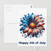 Carte Postale Fleur 4 juillet (Devant / Derrière)