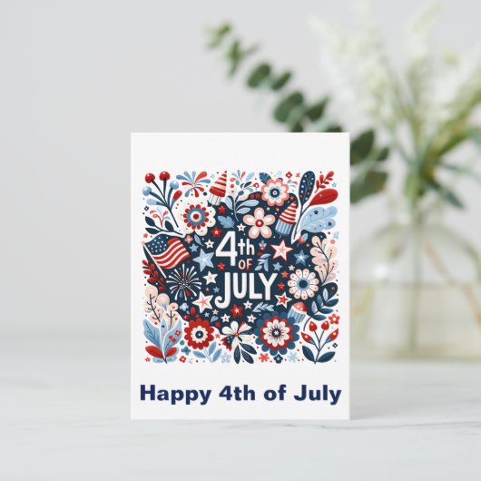 Carte Postale Fleur 4 juillet (Debout devant)