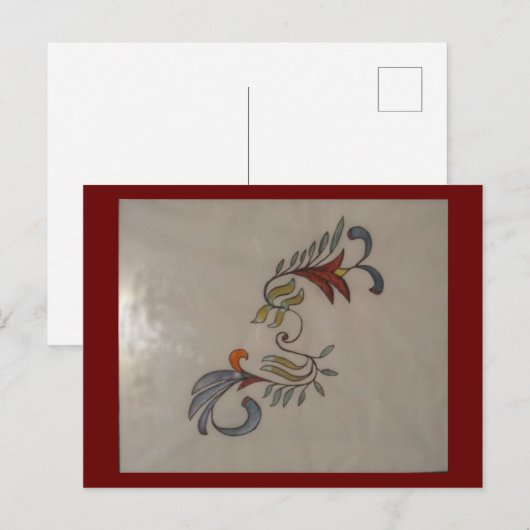 Carte Postale fleur abstraite, (Devant / Derrière)