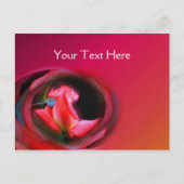 Carte Postale Fleur Abstraite Rosebud rose chaud (Devant)