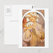 Carte Postale Fleur Alphonse Mucha (Devant / Derrière)