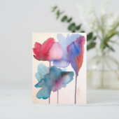 Carte Postale Fleur aquarelle design floral moderne (Debout devant)