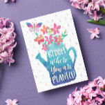 Carte Postale Fleur Aquarelle Où Vous Êtes Plantée<br><div class="desc">Carte postale Fleur où vous êtes planté - Une belle carte postale fausse aquarelle avec une boîte d'eau pleine de fleurs fleuries et un papillon. La Bloom où vous êtes plantés citation est une question de gratitude. Il s'agit de profiter des opportunités qui vous viennent et d'être reconnaissant. Cette carte...</div>