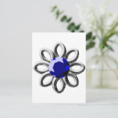 Carte Postale Fleur argentée en pierre bleue (Debout devant)