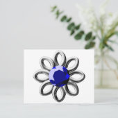 Carte Postale Fleur argentée en pierre bleue (Debout devant)