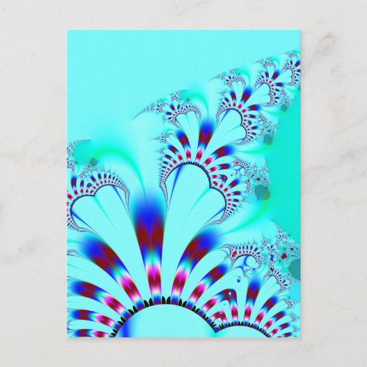 Carte Postale Fleur · Art de fractale · Turquoise (Devant)