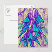 Carte Postale Fleur australienne d'oiseaux, Flore Tropicale Turq (Devant / Derrière)