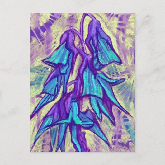 Carte Postale Fleur australienne d'oiseaux, Flore Tropicale Turq (Devant)