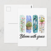 Carte Postale Fleur avec Grace Garden Floral Art (Devant / Derrière)