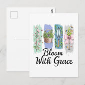 Carte Postale Fleur avec Grace Garden Floral Art (Devant / Derrière)