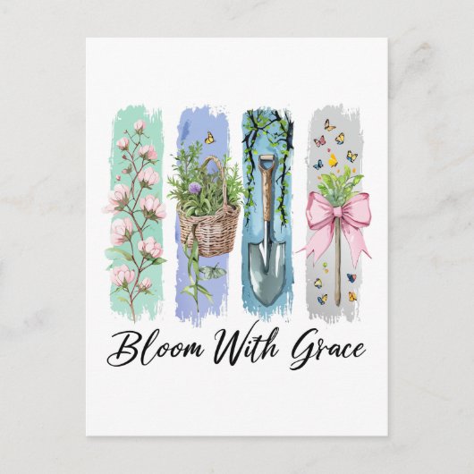 Carte Postale Fleur avec Grace Garden Floral Art (Devant)