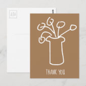 Carte Postale Fleur blanche art moderne simple contour (Devant / Derrière)