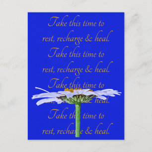 Carte Postale Fleur blanche de marguerite sur toile bleue Le tem