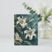 Carte Postale Fleur blanche Vintage (Debout devant)