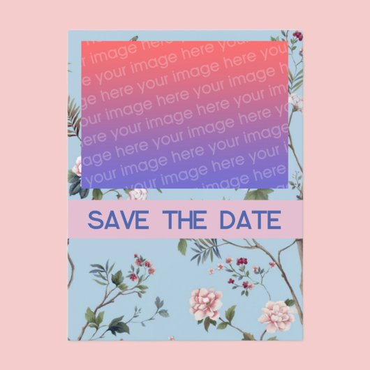 Carte Postale Fleur Bleu Antique