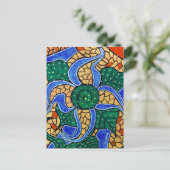 Carte Postale Fleur bleue Abstraite (Debout devant)