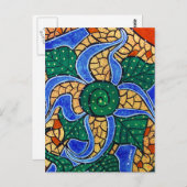 Carte Postale Fleur bleue Abstraite (Devant / Derrière)