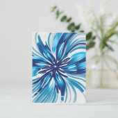 Carte Postale Fleur bleue Abstraite Art déco (Debout devant)