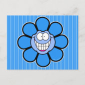Carte Postale Fleur Bleue Joyeuse Graphisme Screwball (Devant)