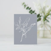 Carte Postale Fleur botanique blanche Doodle (Debout devant)