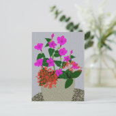 Carte Postale Fleur d'aiguilles et Fleur à quatre heures (Debout devant)