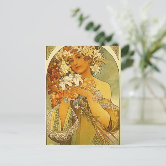 Carte Postale Fleur d'Alphonse Mucha (Debout devant)