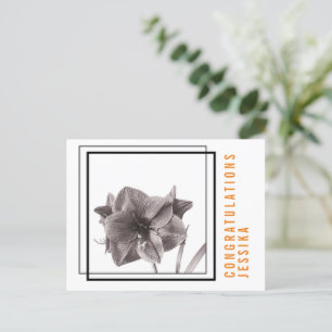 Carte Postale Fleur d'Amaryllis moderne orange
