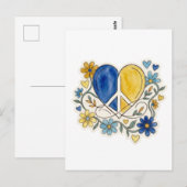 Carte Postale Fleur d'amour et de paix (Devant / Derrière)