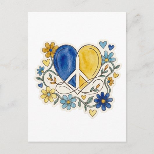 Carte Postale Fleur d'amour et de paix (Devant)