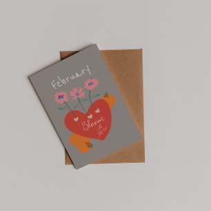 Carte Postale Fleur d'amour personnel Février Abstrait