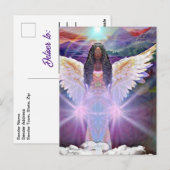 Carte Postale Fleur d'ange de la vie Symbole Déesse noire Art (Devant / Derrière)