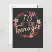 Carte Postale Fleur d'anniversaire 13 ans 2008 adolescente offic (Devant / Derrière)