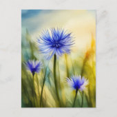 Carte Postale Fleur d'aquarelle, Croisement (Devant)